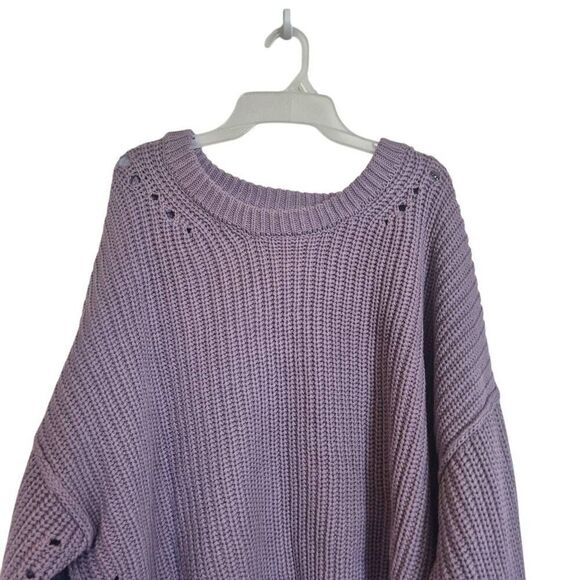 Altar'd State Women's Lavender Cotton/Acrylic Chunky Knit Oversized Sweater - Picture 5 of 9